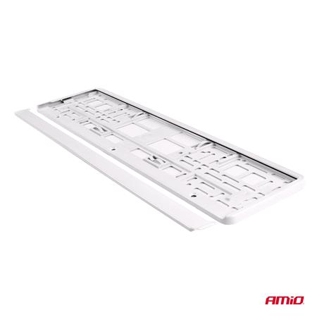 Metallic White Number Plate Holder