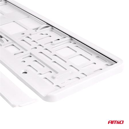 Metallic White Number Plate Holder