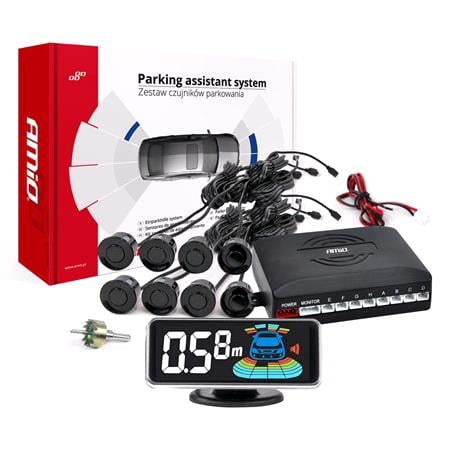 3D Display Parking assistant system   8 Sensors BLACK