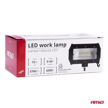 AMIO 72W 9 36V LED Flood Work Light