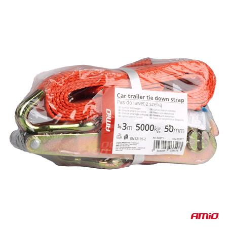 Ratchet Tie Down Strap With Conveyory & Brace   5T 5000kg 50mm x 3m