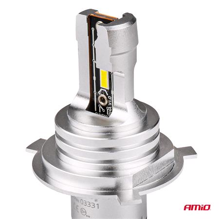 AMIO H mini Series 12V 50W H4 6500K LED Bulbs   Twin Pack
