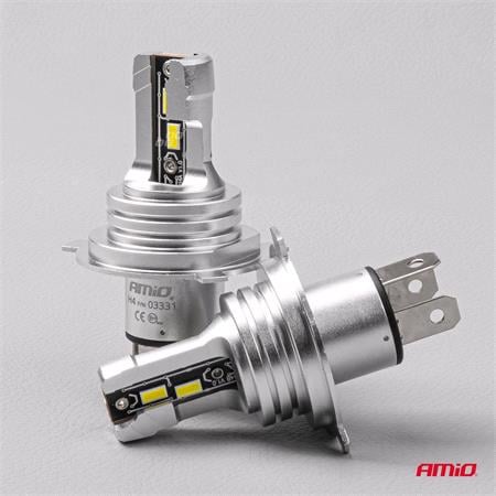 AMIO H mini Series 12V 50W H4 6500K LED Bulbs   Twin Pack