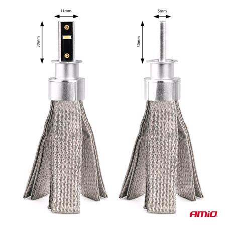 AMIO Flex+ Series 12/24V 50W H3 6000K Canbus LED Headlight Bulbs   Twin Pack