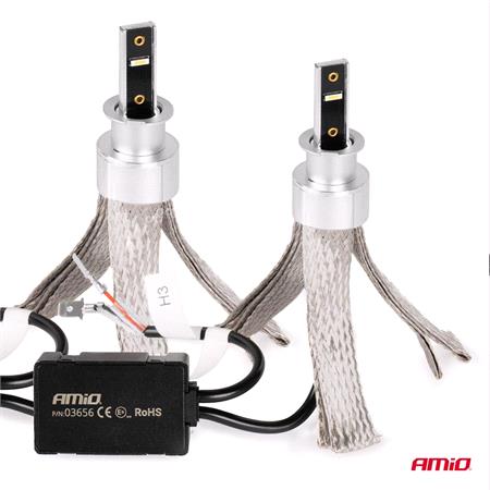 AMIO Flex+ Series 12/24V 50W H3 6000K Canbus LED Headlight Bulbs   Twin Pack