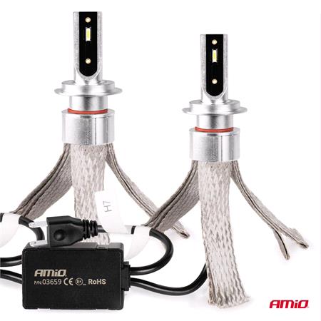 AMIO Flex+ Series 12/24V 50W H7/H18 6000K Canbus LED Headlight Bulbs   Twin Pack