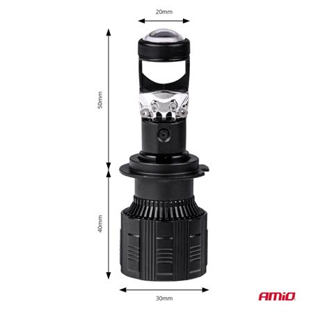 AMIO 9 36V 60W H7 6000K Lens Series LED Bulb   Twin Pack
