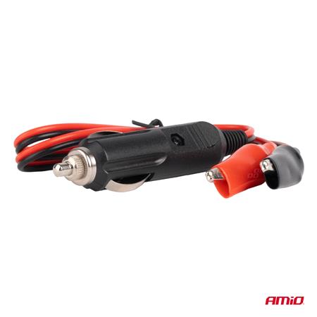 Lighter socket adapter with crocodile output 12V 24V 60cm 