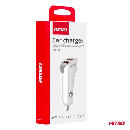 Dual USB 2.1A 12/24V Car Charger   Long