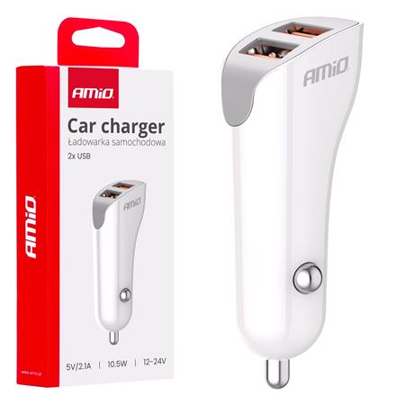 Dual USB 2.1A 12/24V Car Charger   Long