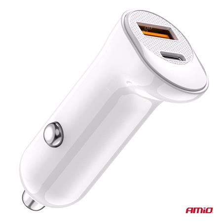 Dual USB A + USB C 3A 20W 12/24V Car Charger   Long