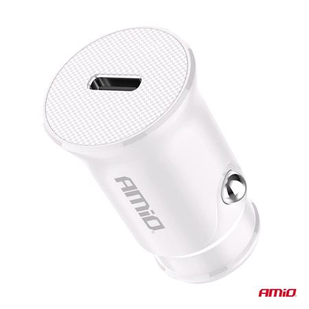 Single USB C 3A 20W 12/24V Car Charger   Short