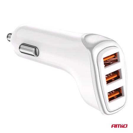 Triple USB A 3A 15.5W 12/24V Car Charger