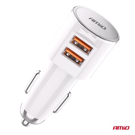 USB A 3.4A 17.5W 12/24V Side Ported Dual Car Charger