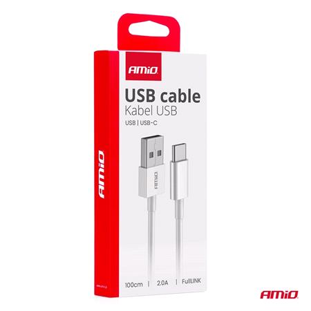 USB A to USB C 2.0A 100cm Charging Cable