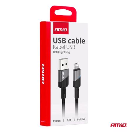 USB A to Lightning 3.0A 100cm Charging Cable