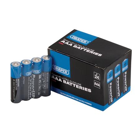 Draper 03969 PowerUP Ultra Alkaline AAA Batteries (Pack of 24)