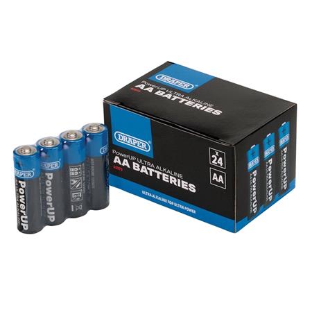 Draper 03973 PowerUP Ultra Alkaline AA Batteries (Pack of 24)