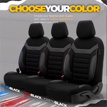 Premium Lacoste Leather Car Seat Covers INDIVIDUAL SERIES   Black Grey For Mitsubishi GALANT Mk V 1992 1996