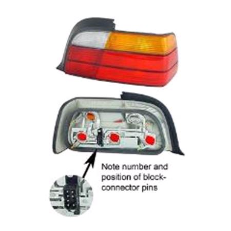 Right Rear Lamp (Coupé, Amber Indicator, With Check Control, Original Equipment) for BMW 3 Series Convertible 1992 1999