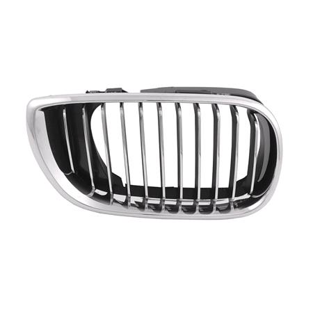 Bmw 3 Series E46 2002 2005 Saloon & Estate Grille R.H. (Drivers Side), With Chrome Fins