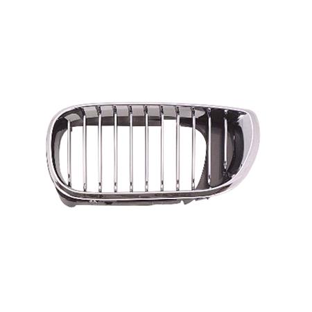 BMW 3 Series, E46, 2002 2005 LH (Passengers Side) Front Bumper Grille, With Chrome Fins