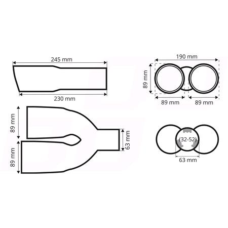 Exhaust Silencer Tip Stainless Steel   Carbon