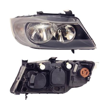 Right Headlamp (Halogen, Takes H7/H7 Bulbs, Supplied With Motor, Original Equipment) for BMW 3 Series 2005 2008