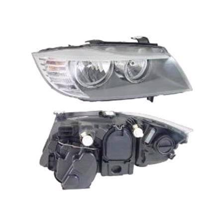 Right Headlamp (Twin Reflector, Halogen, Takes H7/H7 Bulbs, Supplied With Motor And Bulbs, Original Equipment) for BMW 3 Series 2008 on