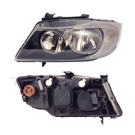 Left Headlamp (Halogen, Takes H7/H7 Bulbs, Supplied With Motor, Original Equipment) for BMW 3 Series Touring 2005 2008