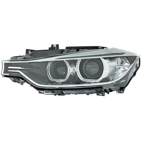 Right Headlamp (Bi Xenon, Takes D1S Bulb, With LED Daytime Running Lamp, Without Curve Light, Supplied With LED Module, Original Equipment) for BMW 3 Series 2012 2015