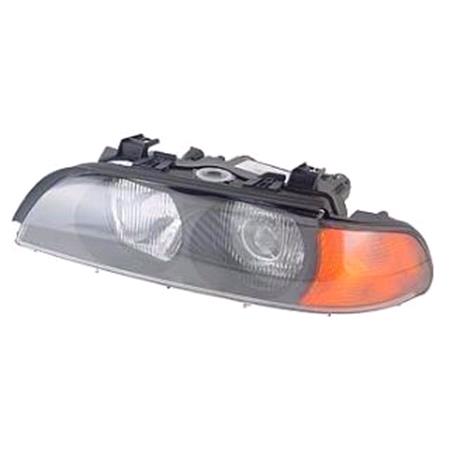Left Headlamp (Halogen, With Amber Indicator, Original Equipment) for BMW 5 Series Touring 1996 2000