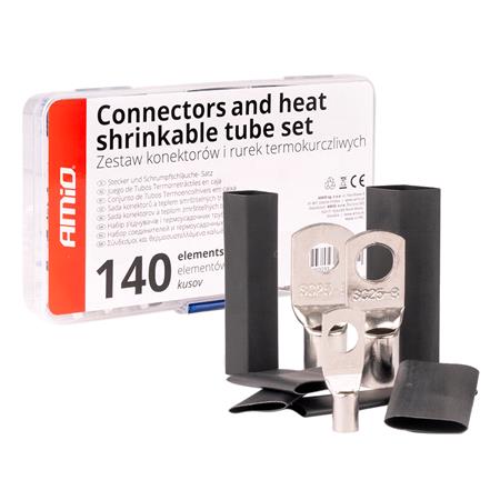 Wire Connectors and Heat Shrinkable Tubes   Set of 140