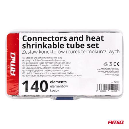 Wire Connectors and Heat Shrinkable Tubes   Set of 140