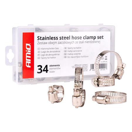 Stainless Steel Worm Clamps   Set of 34