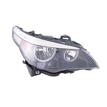BMW 5 Series 2003 2007 RH Headlight. Halogen, H7 H7, With Cover, With Motor