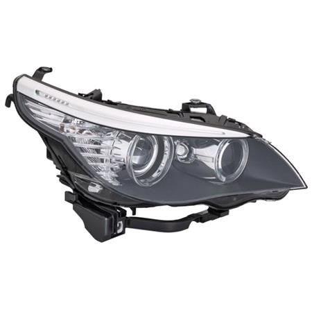 Right Headlamp (Bi Xenon, Takes D1S / H8 Bulbs, Without Curve Light, Supplied With Motor, Original Equipment) for BMW 5 Series 2007 2010