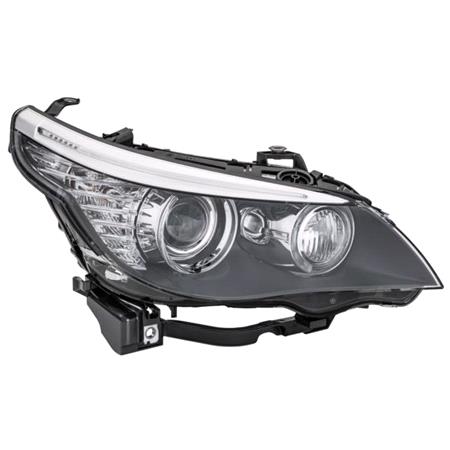 Right Headlamp (Bi Xenon, Takes D1S / H8 / H1 Bulbs, With Curve Light, Supplied With Motor, Original Equipment) for BMW 5 Series Touring 2007 2010