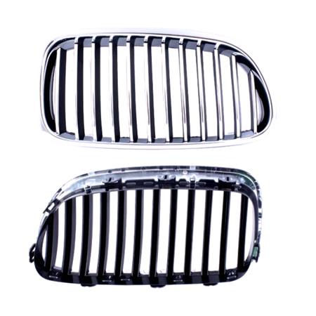 BMW 5 Series F10 2010 2013 RH Grille, Chrome Frame, Black/Chrome Vanes