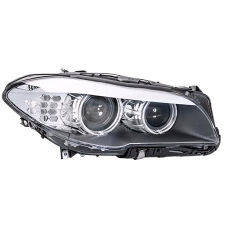 Right Headlamp (Bi Xenon, Takes D1S Bulb, With LED DRL, Without Bending Light, Supplied With Motor, Original Equipment) for BMW 5 Series 2010 2014