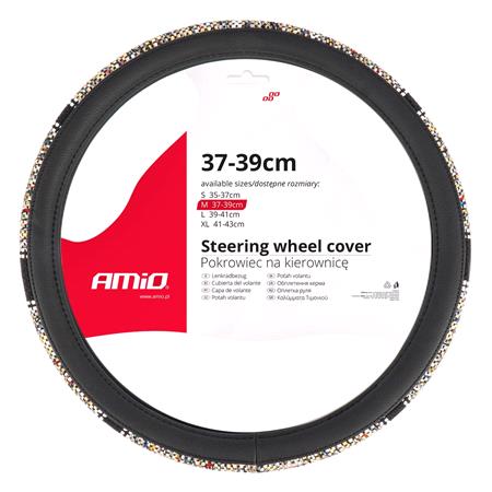 Steering Wheel Cover   Multi Coloured Trim   37 39cm