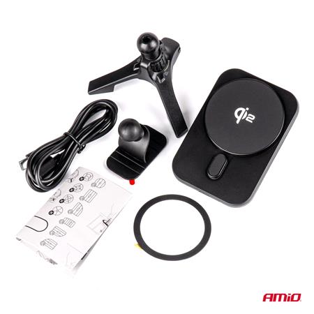 Fast Magnetic Wireless Vent or Dashboard Car Charger Qi2 15W
