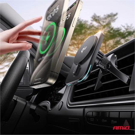 Fast Magnetic Wireless Vent or Dashboard Car Charger Qi2 15W
