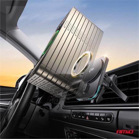 Fast Magnetic Wireless Vent or Dashboard Car Charger Qi2 15W