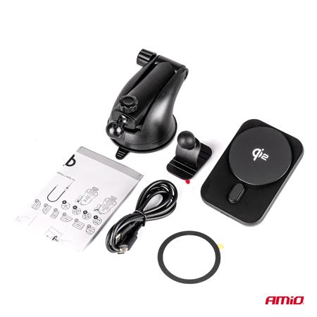 Fast Magnetic Wireless Winscreen and Dashboard Car Charger Qi2 15W