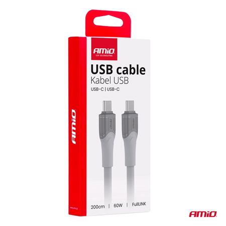 AMIO Fast Charging Cable USB C to USB C 60W   200cm