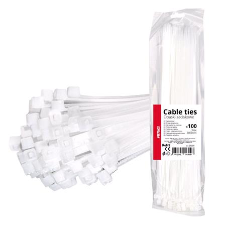 White Cable Ties 3.6×300mm   Pack of 100