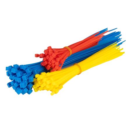Multicoloured Plastic Cable Ties   Set of 150