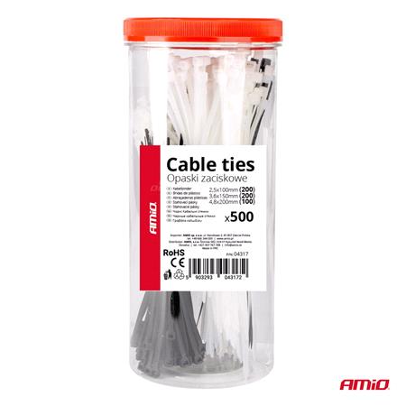 Multicoloured Plastic Cable Ties   Set of 500