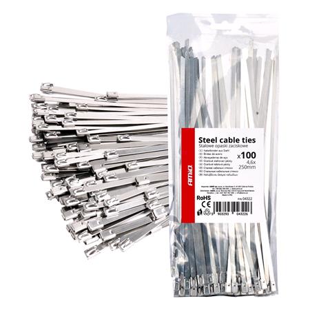 Stainless Steel Cable Ties 4.6x250mm   Pack of 100